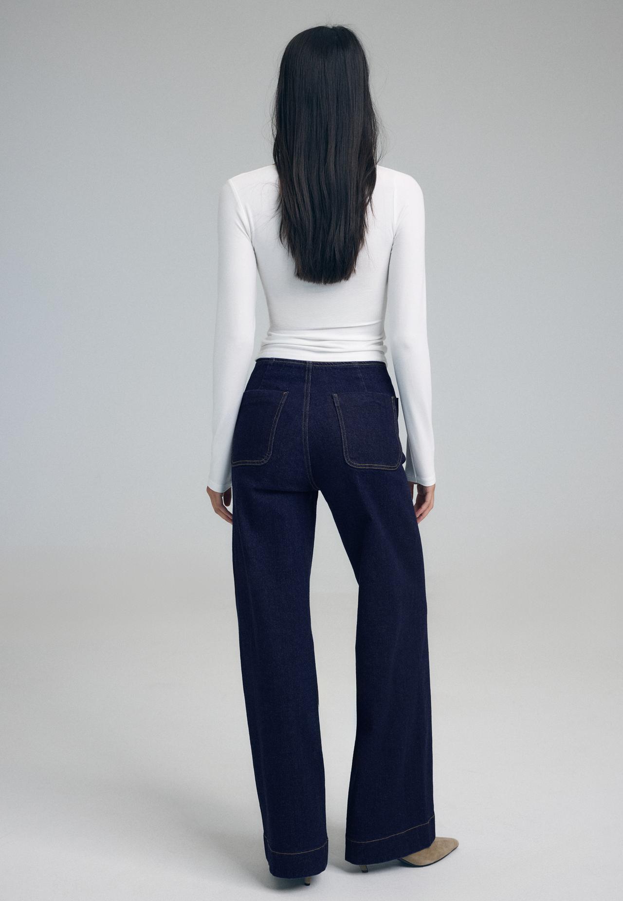 D77 Minimalist jeans with pockets — OVERDYED BLUE DENIM