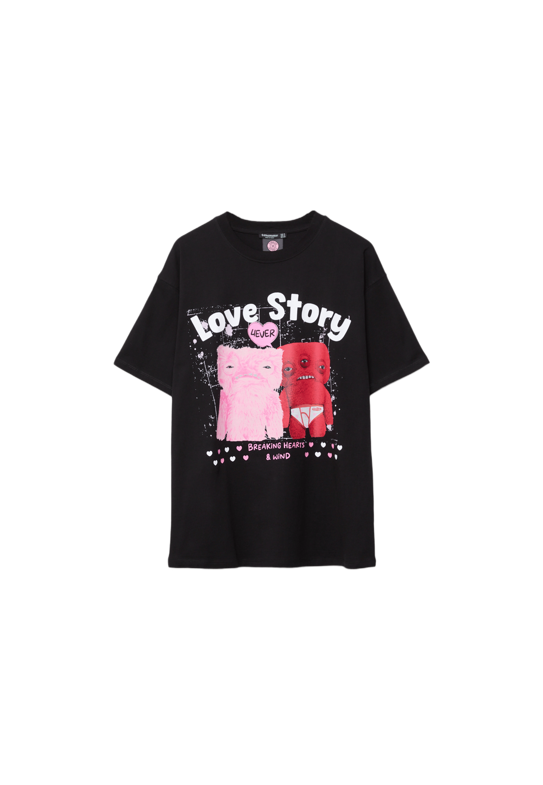 Oversize printed T-shirt — Black
