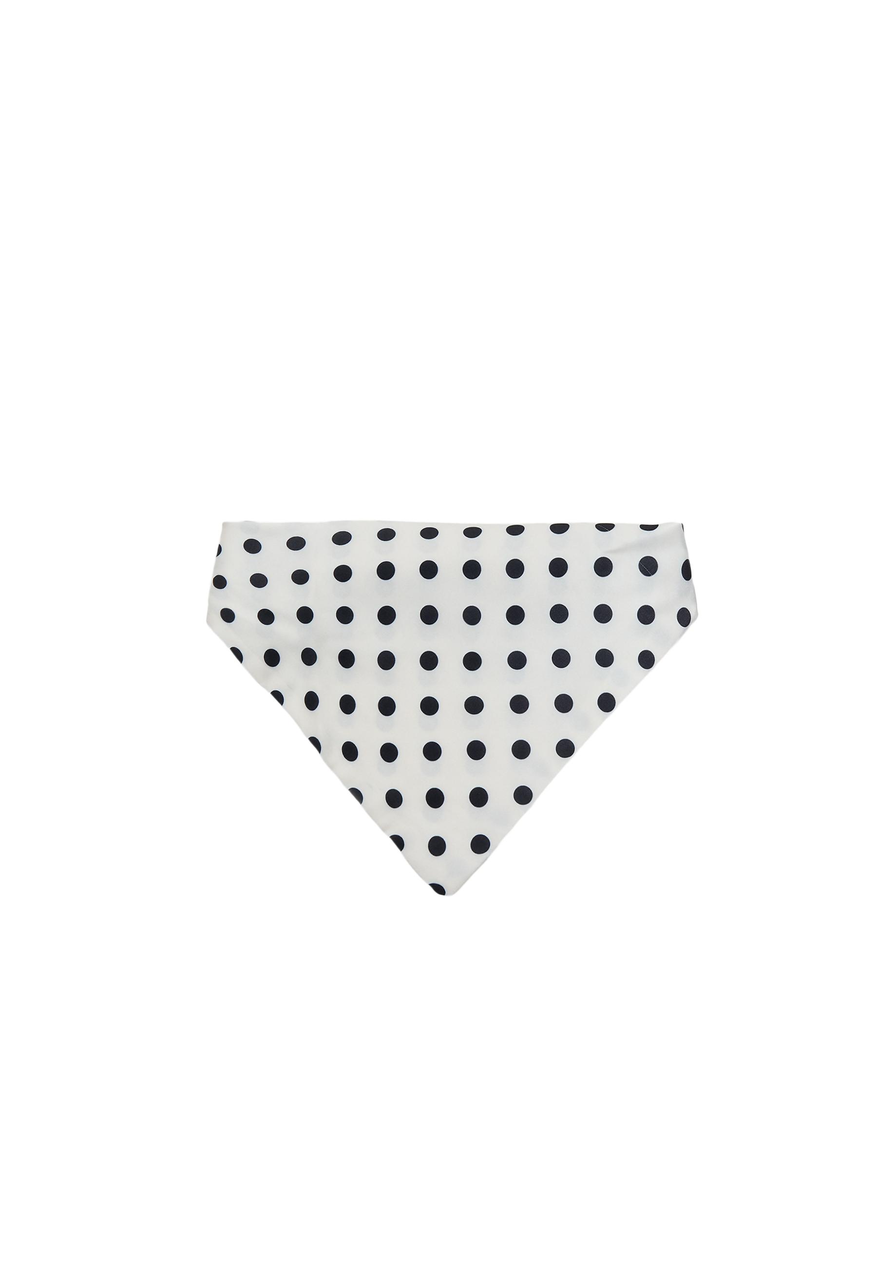 Polka dot triangular headscarf — White