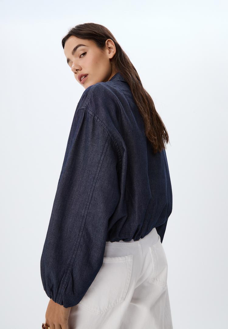 denim puffer jacket