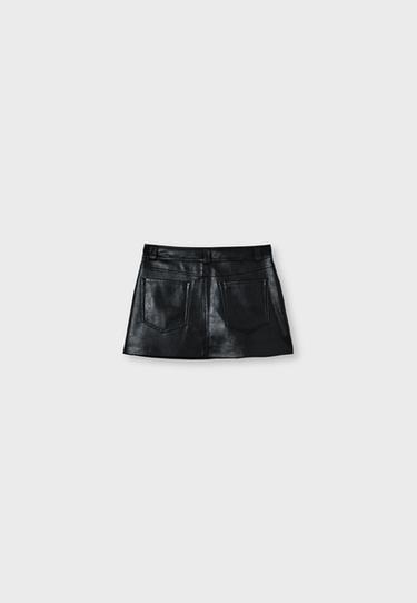 D62 leather effect skort — Black 8