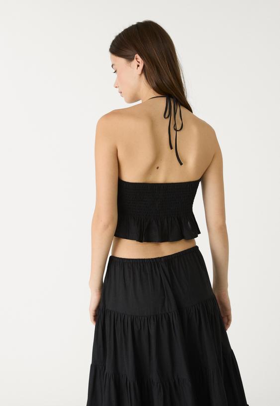 top halter espalda descubierta