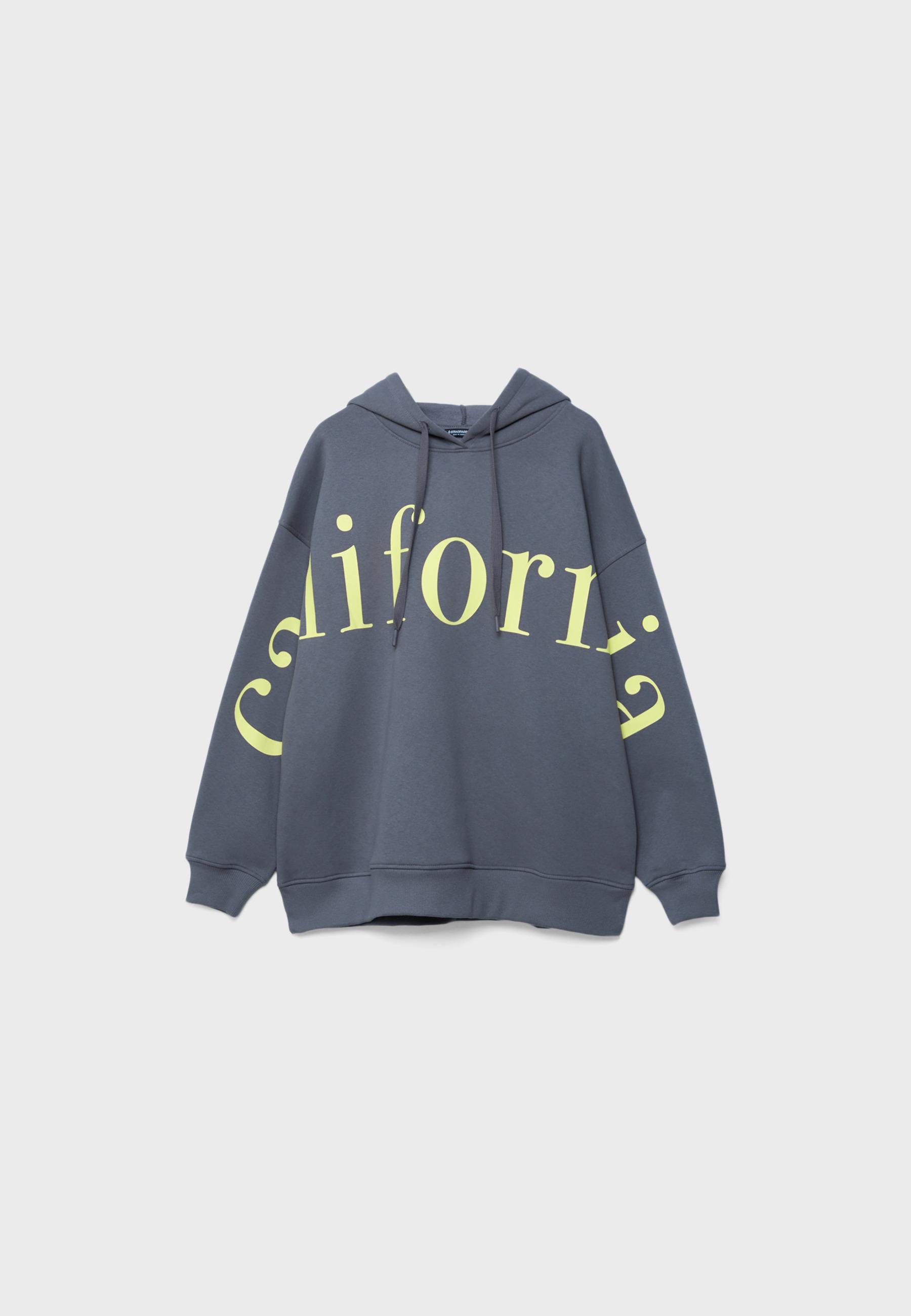 Printed hoodie — Dark grey