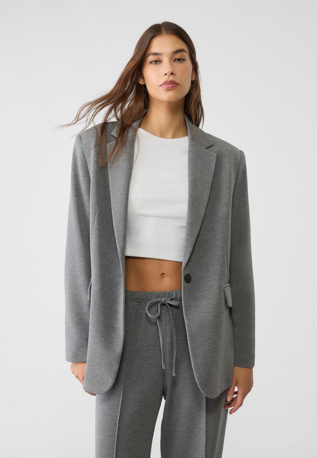 Soft-touch blazer with pockets