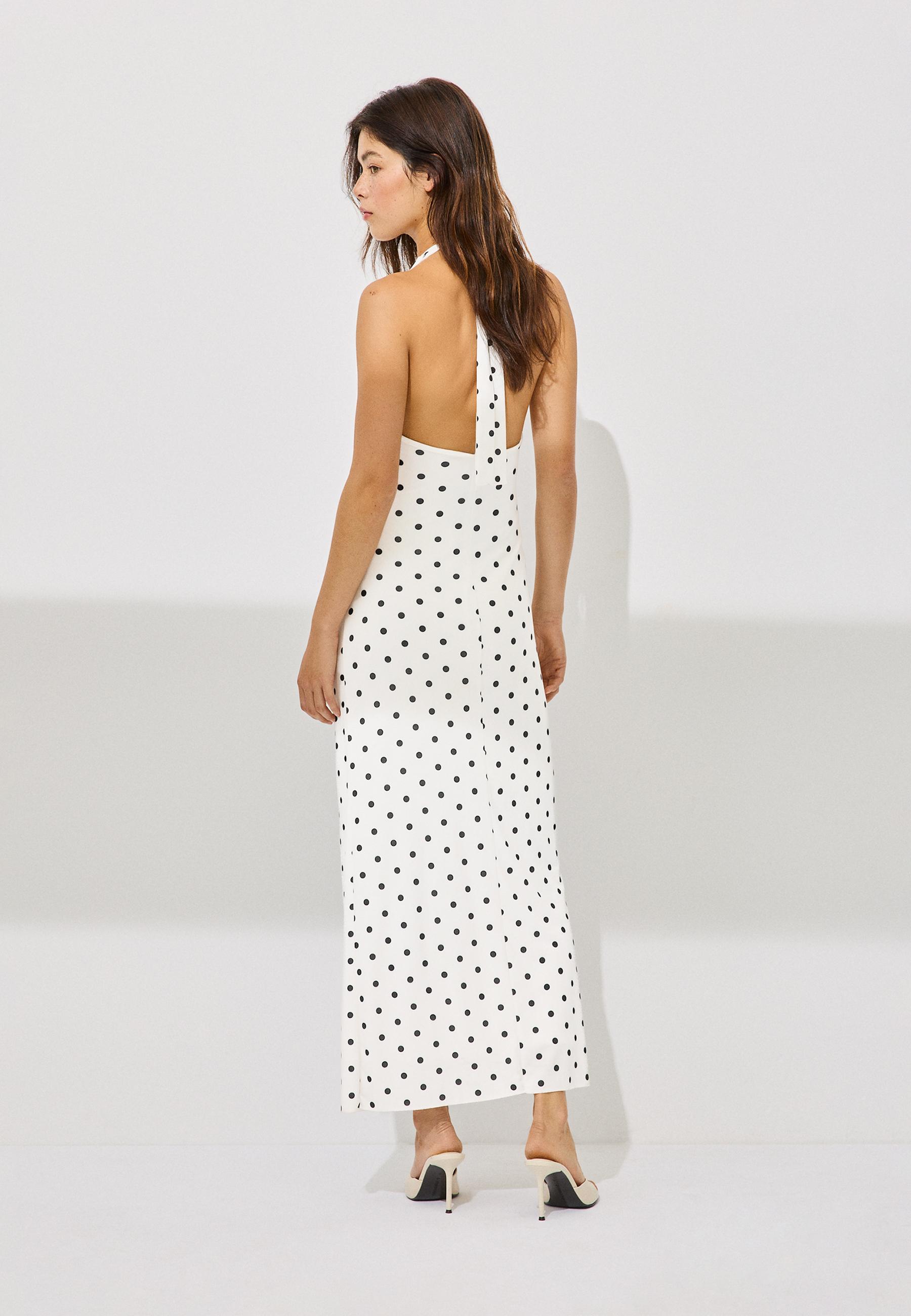 Backless halter midi dress - Women's fashion | Stradivarius Romania