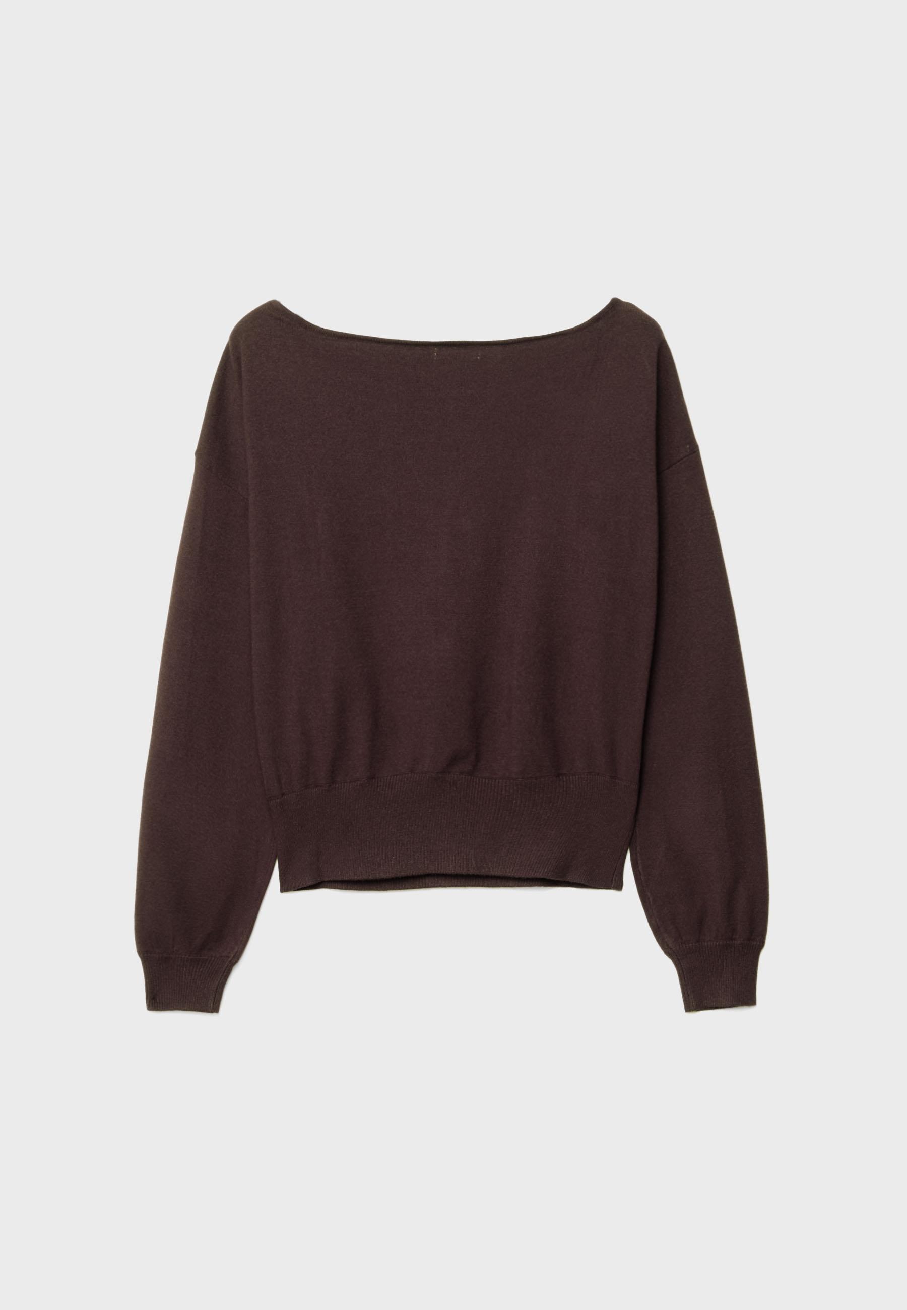 Asymmetric knit sweater — Brown