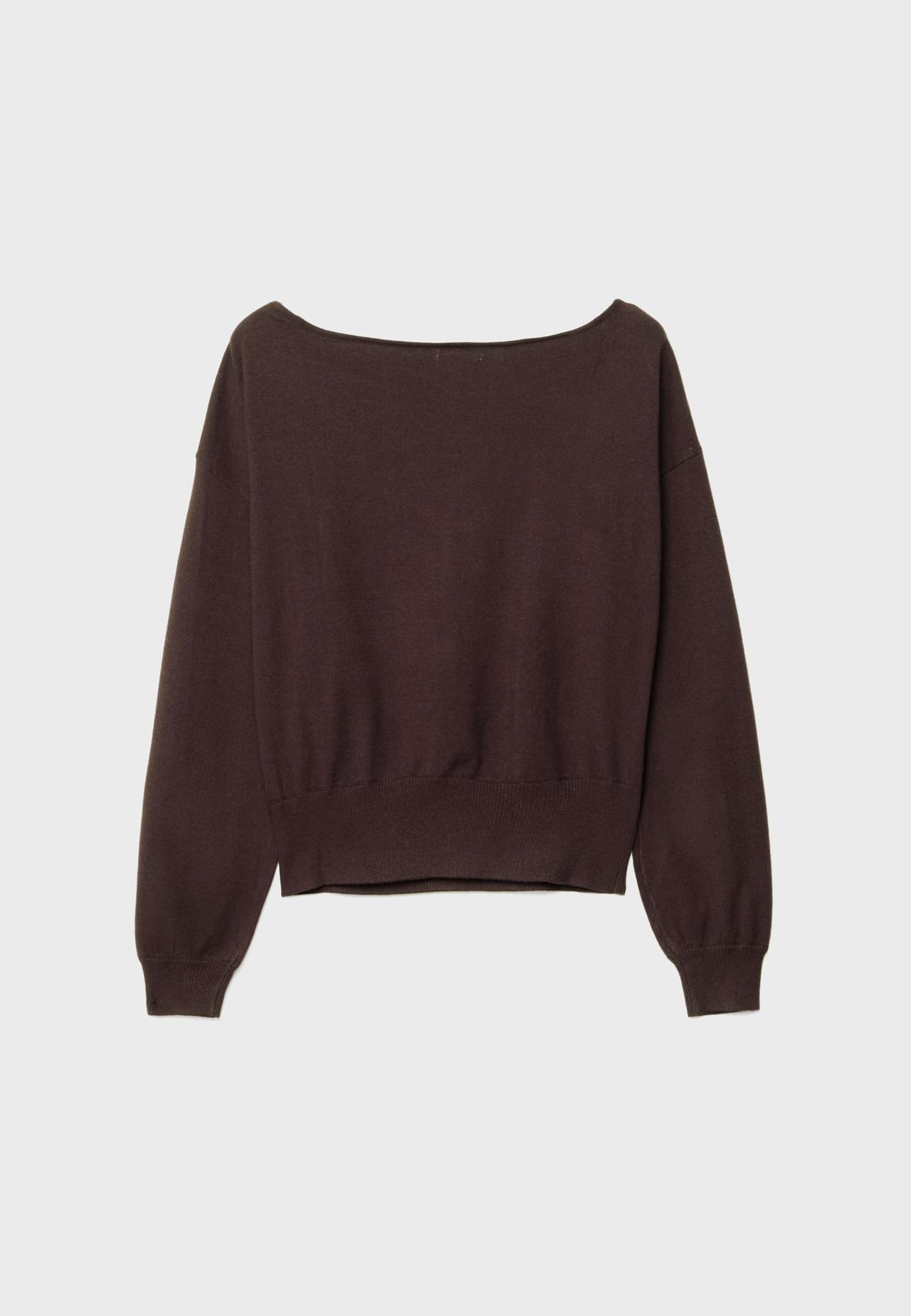 Asymmetric knit jumper — Brown