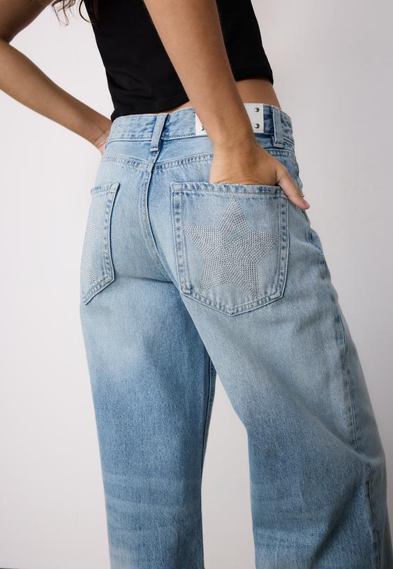 jean taille basse wide leg etoile