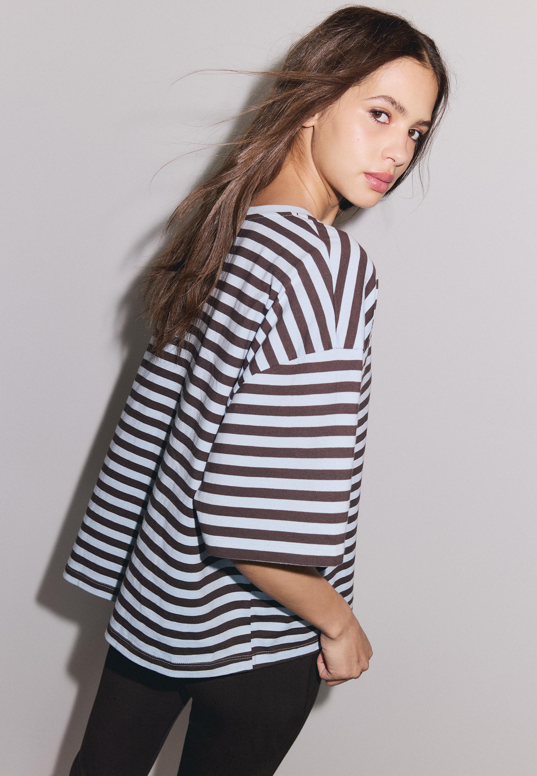 Boxy short sleeve T-shirt — Sky blue