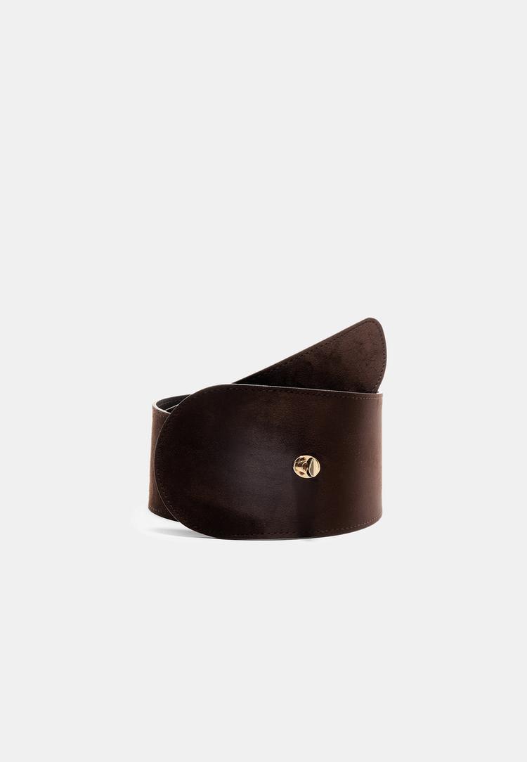 Stradivarius Breiter Gürtel Mit Metallverschluss Helles Camel Os