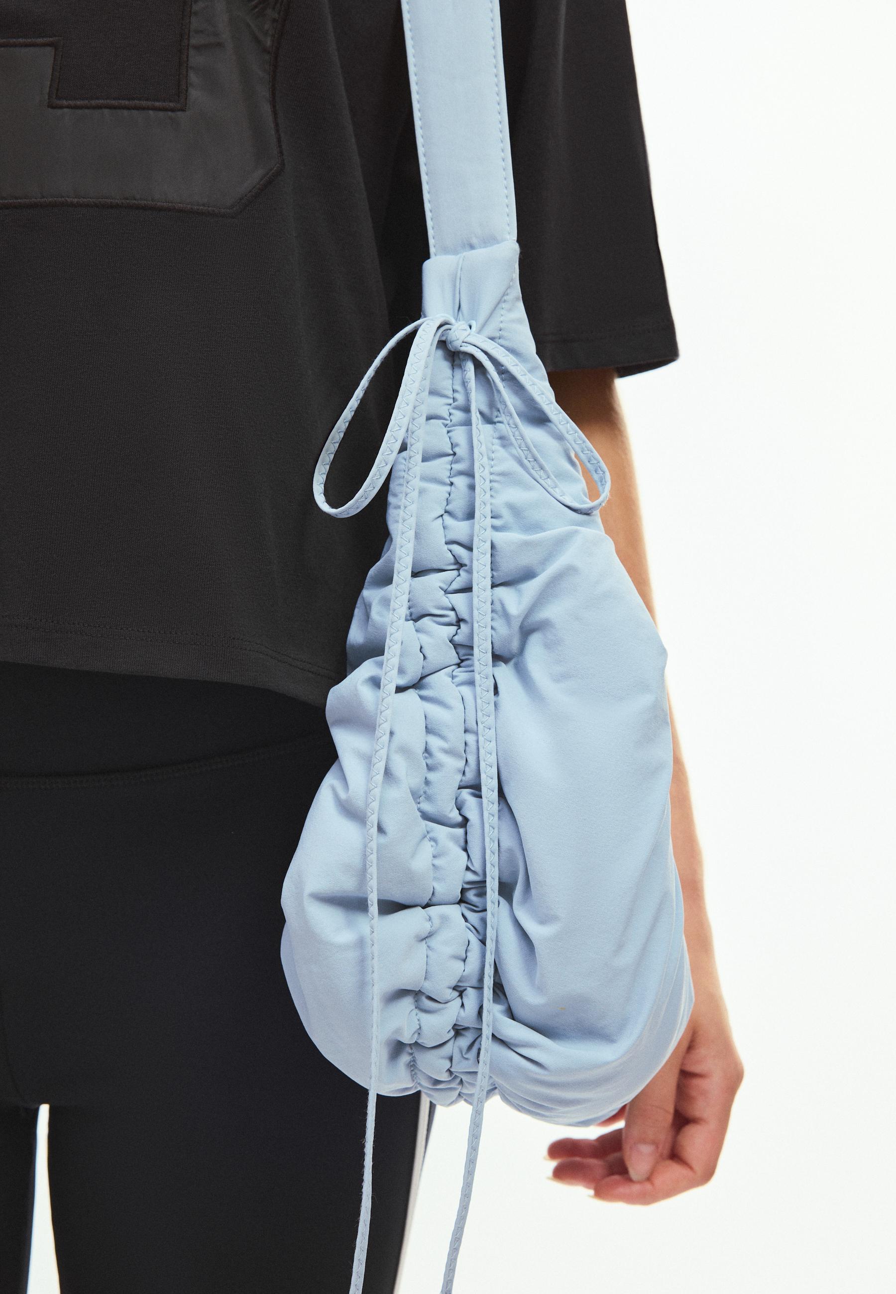 Ruched fabric crossbody bag — Sky blue
