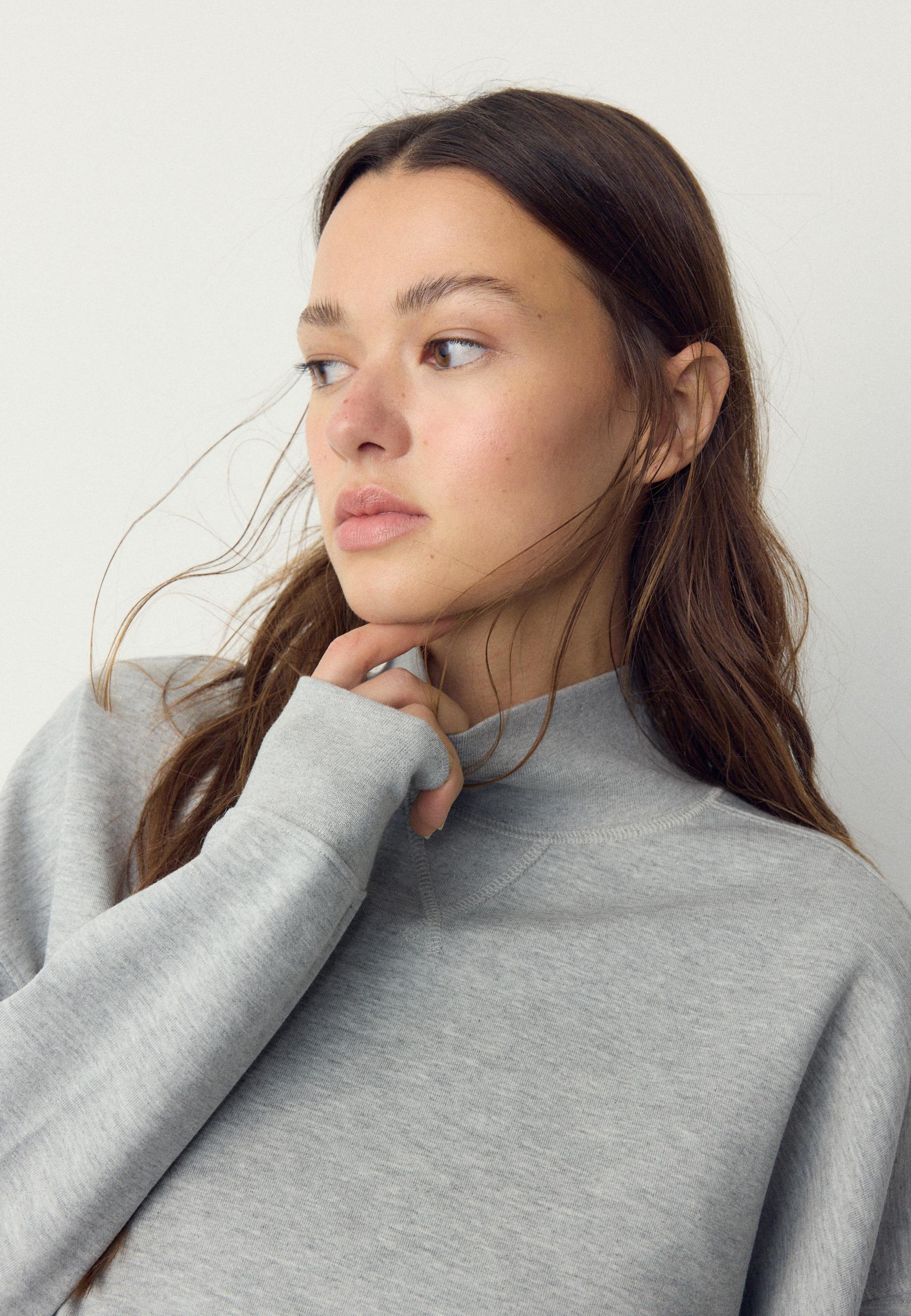 Soft-touch interlock sweatshirt — Grey melange
