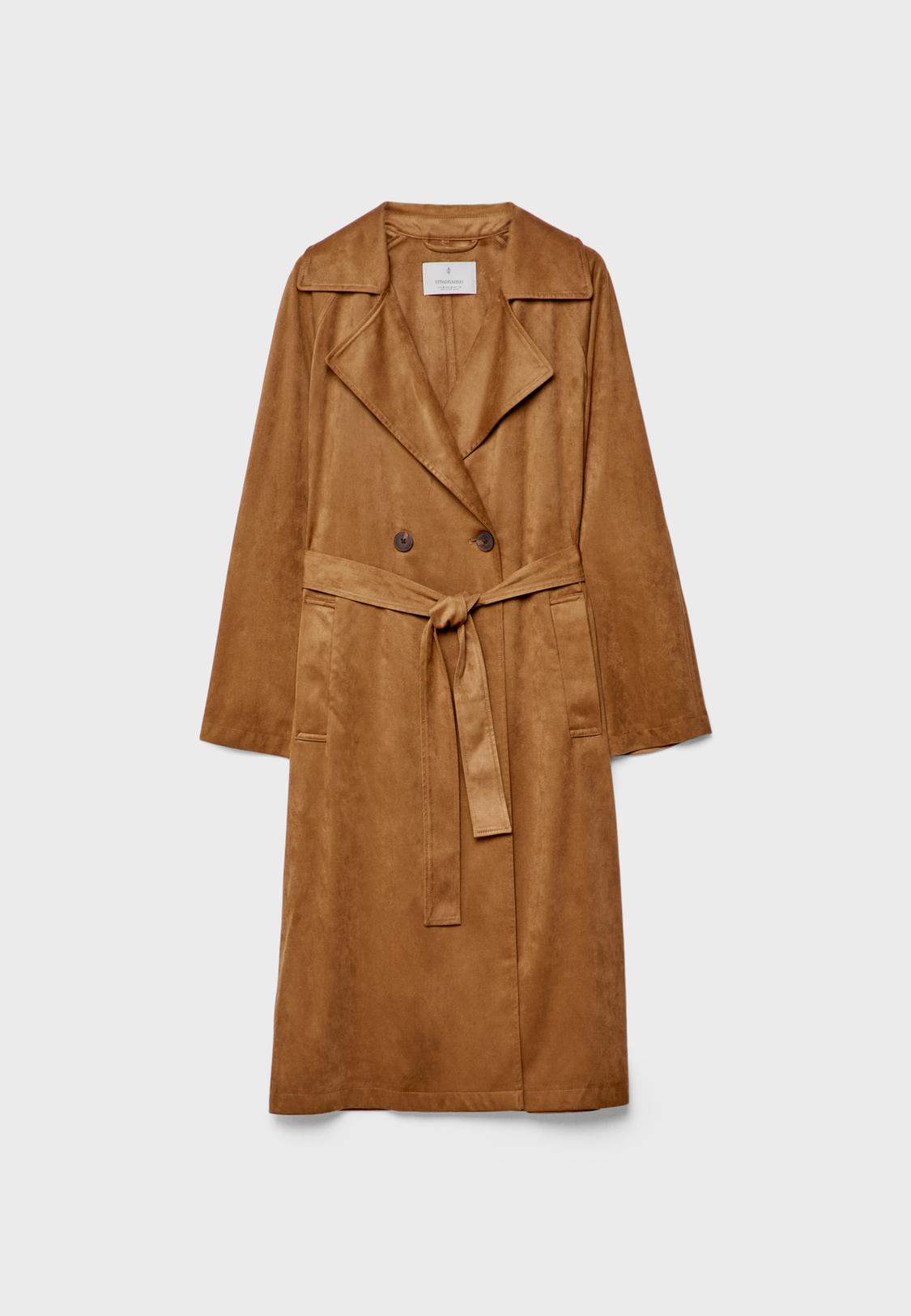 Suede Trench Trench Cuir Femme Mango En Cuir Trench Mango Marron