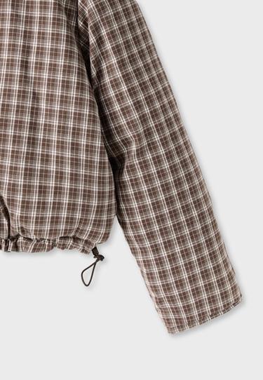 Reversible padded check jacket — Brown 8