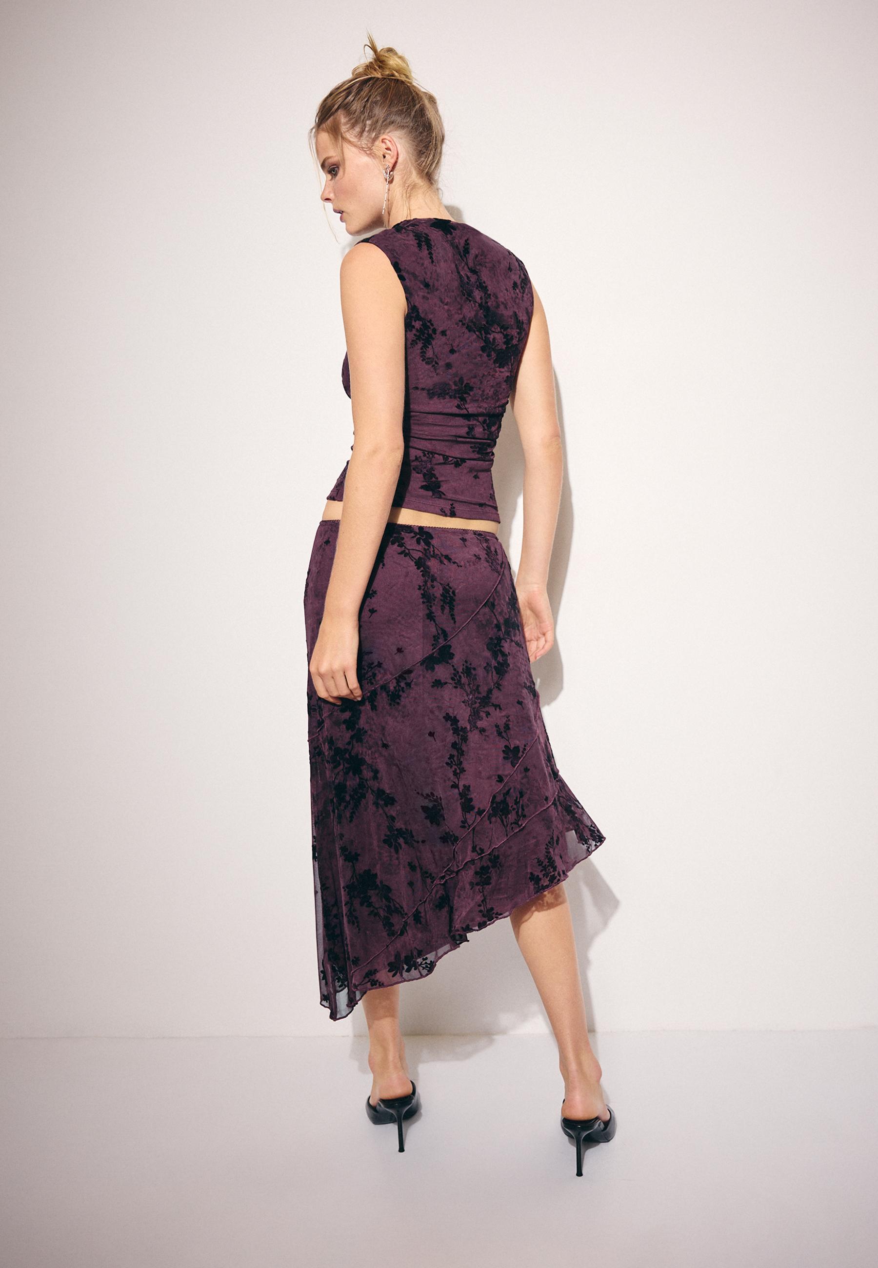 Asymmetric tulle skirt — Purple