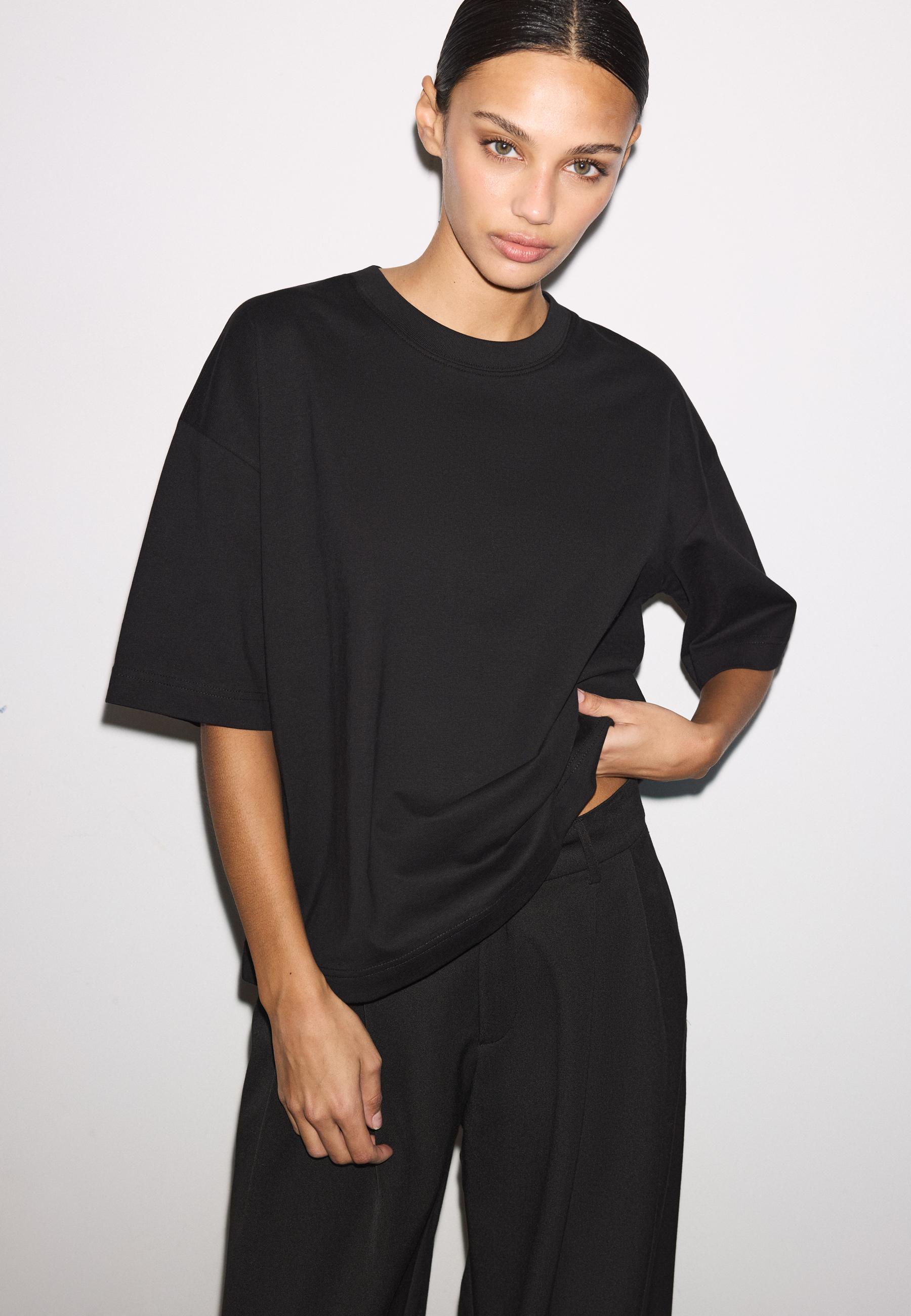 Oversize short sleeve T-shirt — Black