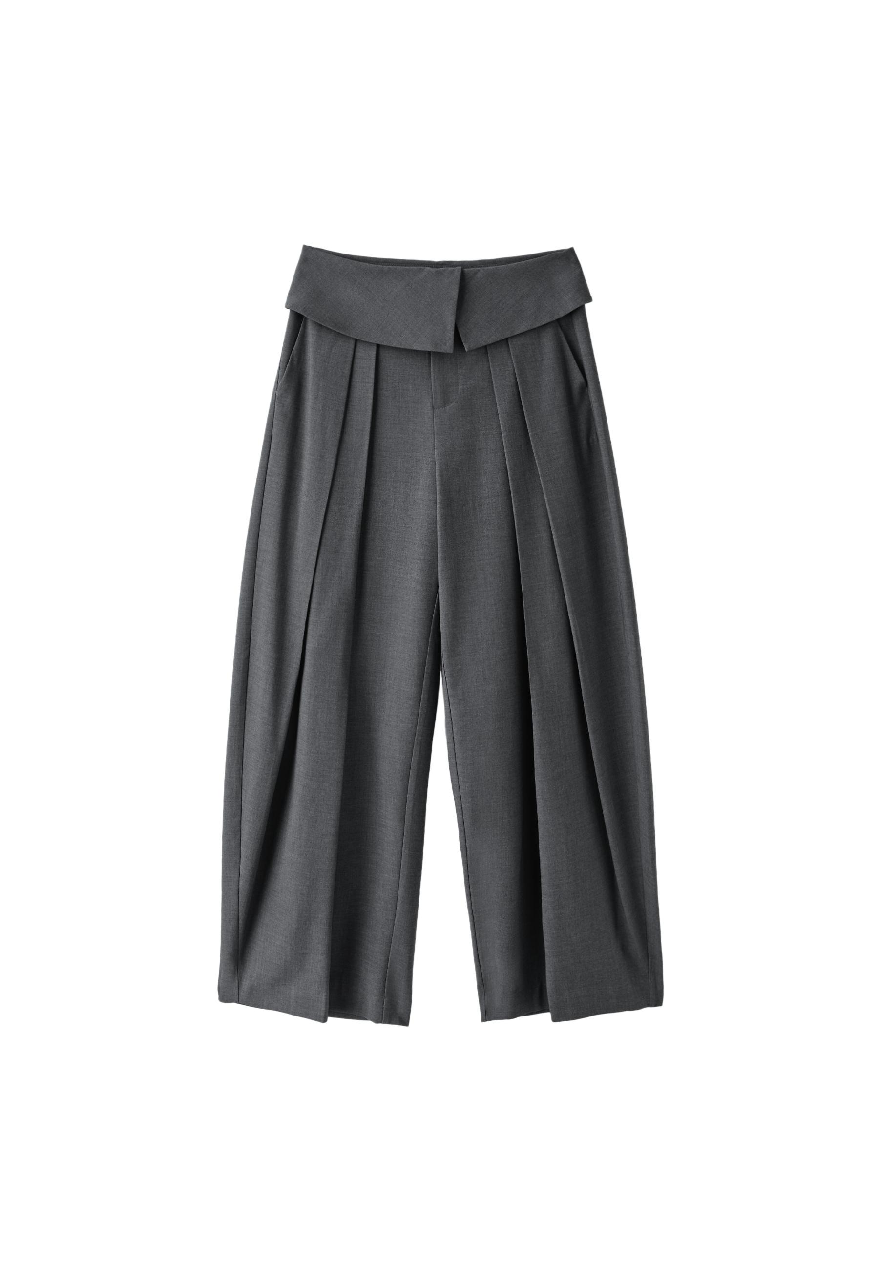 Stradivarius Duble belli geniş paça pantolon görsel 2