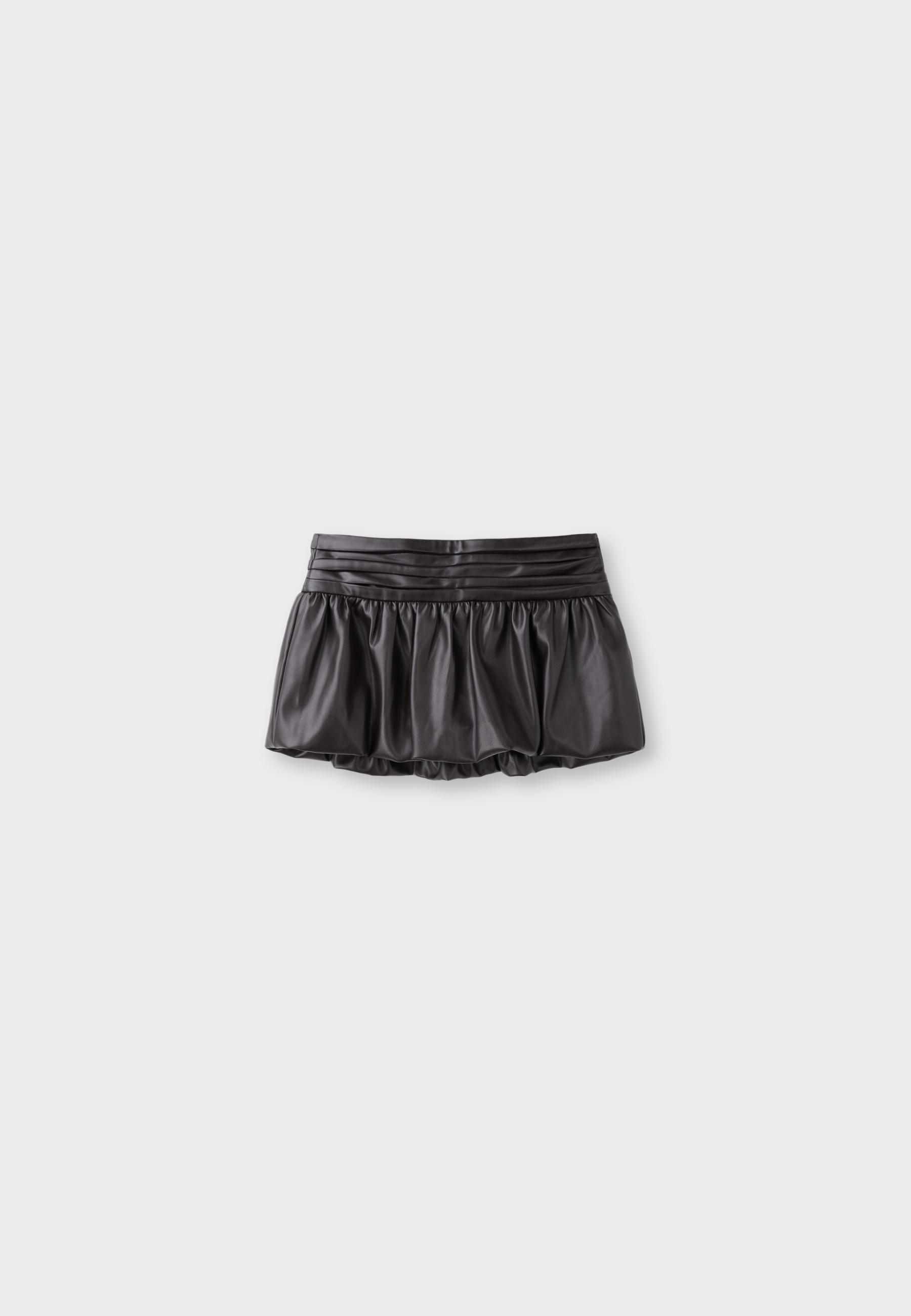 Leather effect balloon skirt - Women's fashion | Stradivarius