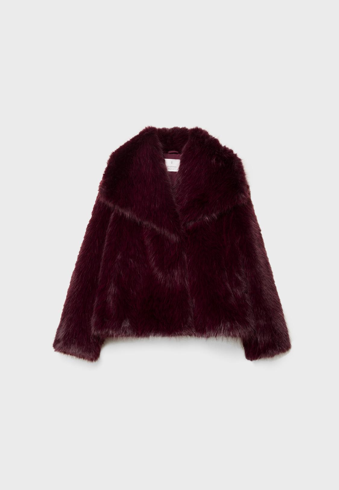 Cropped faux fur jacket