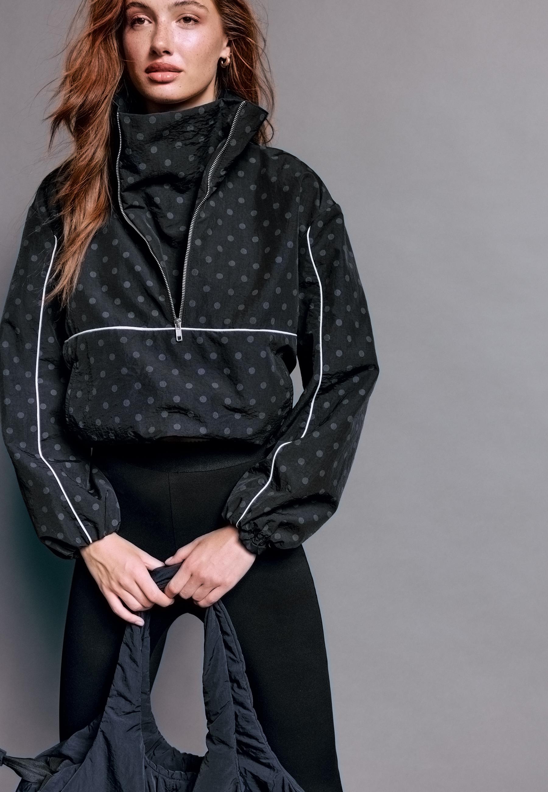 Technical polka dot windbreaker — TRANSPARENT