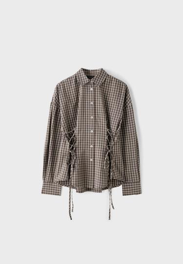 Check tie shirt — Brown 7