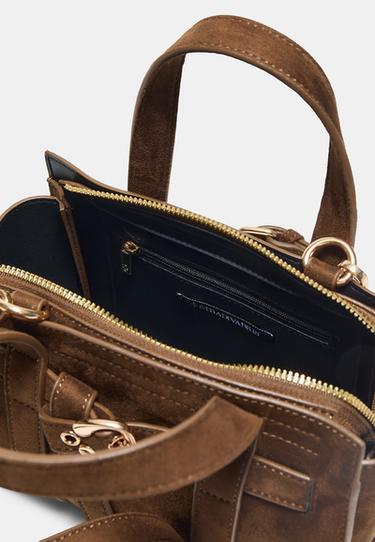 Mini buckle tote bag — Brown 5