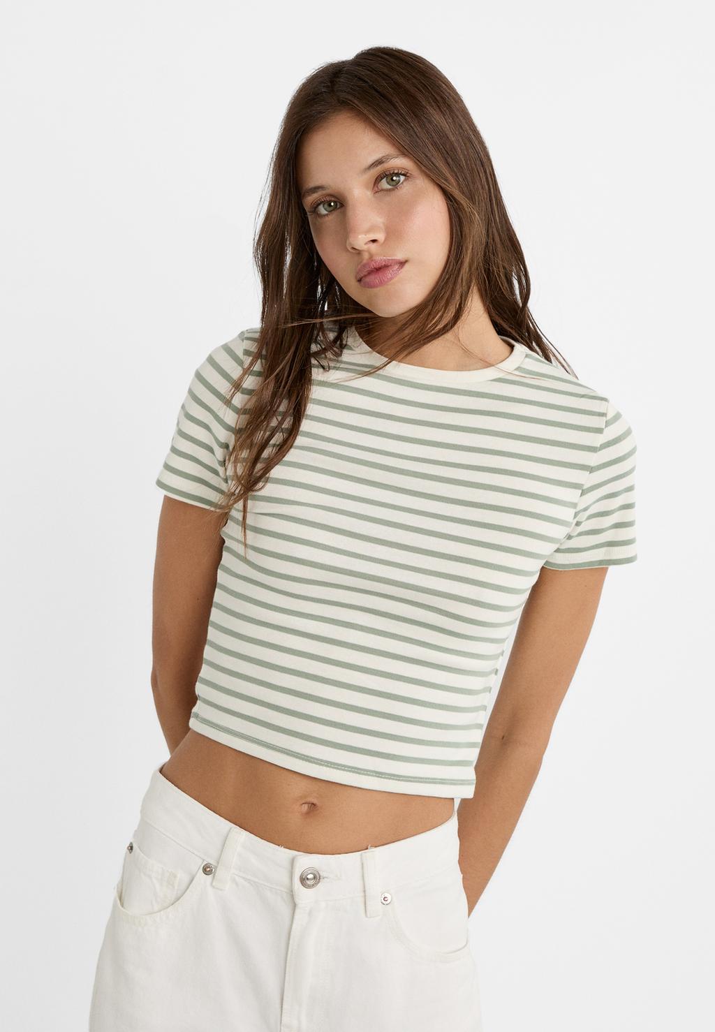 Striped cropped T-shirt