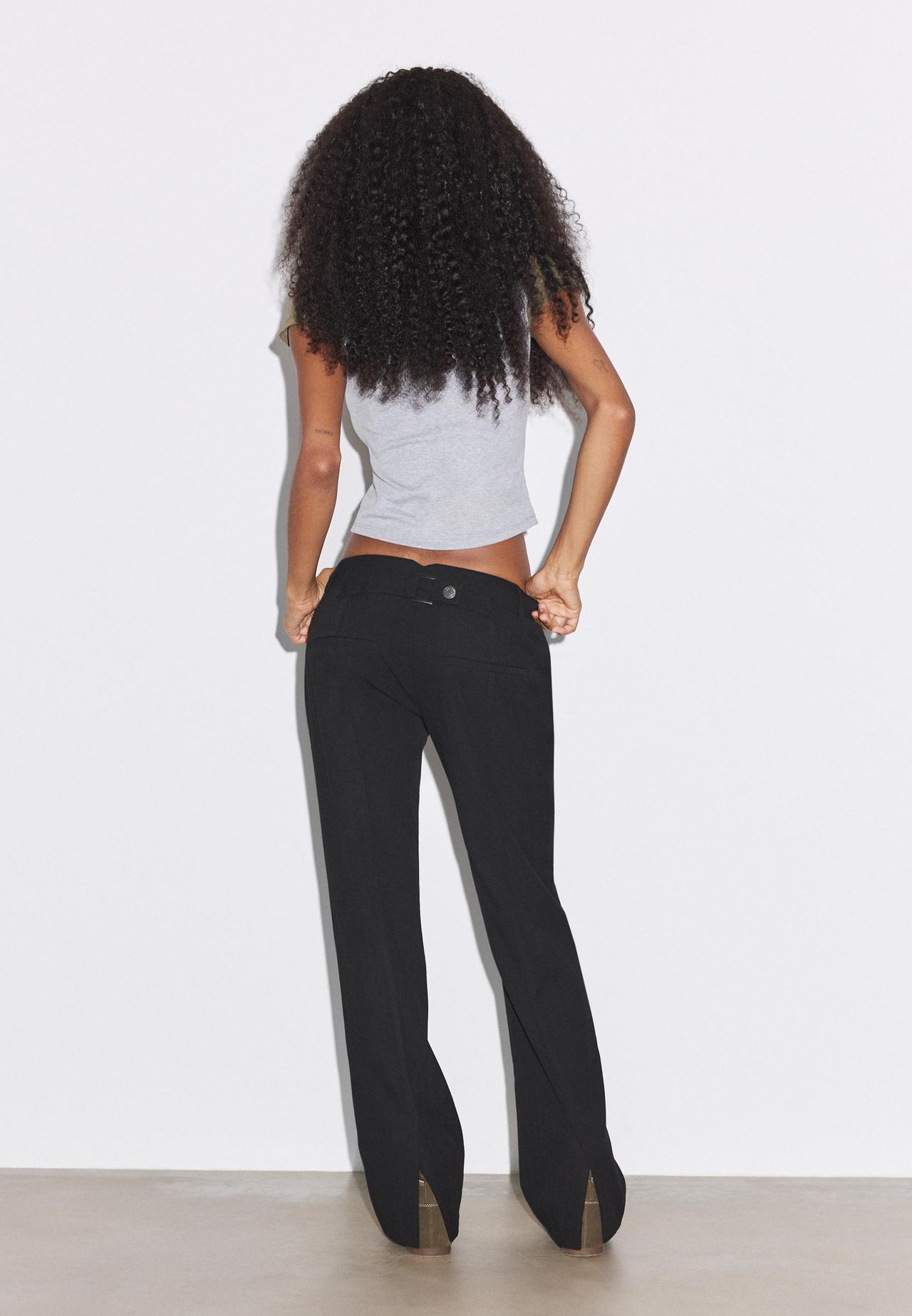Low-rise smart trousers with back detail — Black