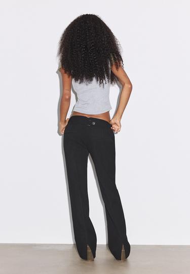 Low-rise smart trousers with back detail — Black 5