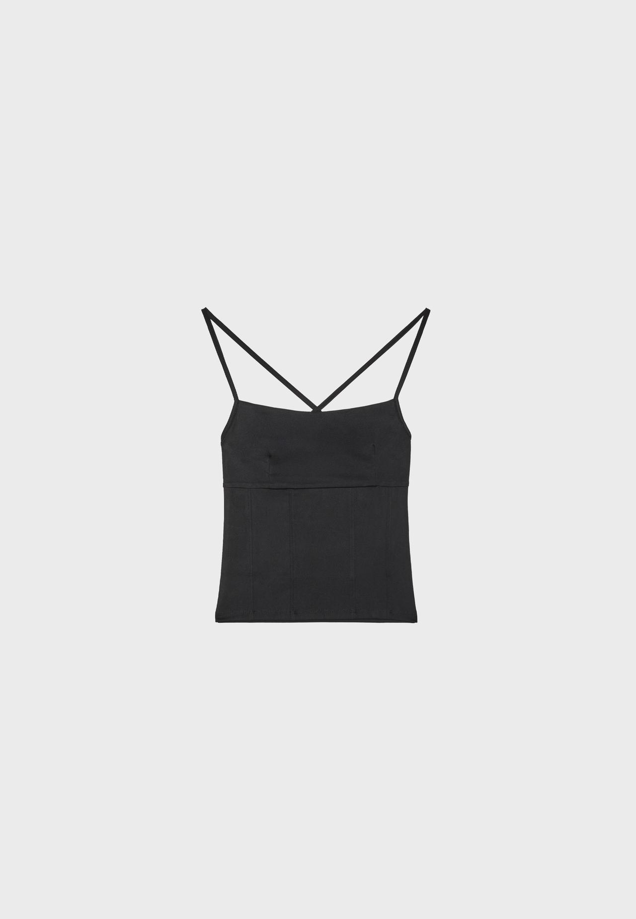 Corset detail top — Black