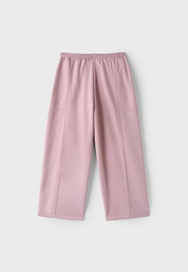 Plush barrel jogger trousers with toggles — Pastel pink 7