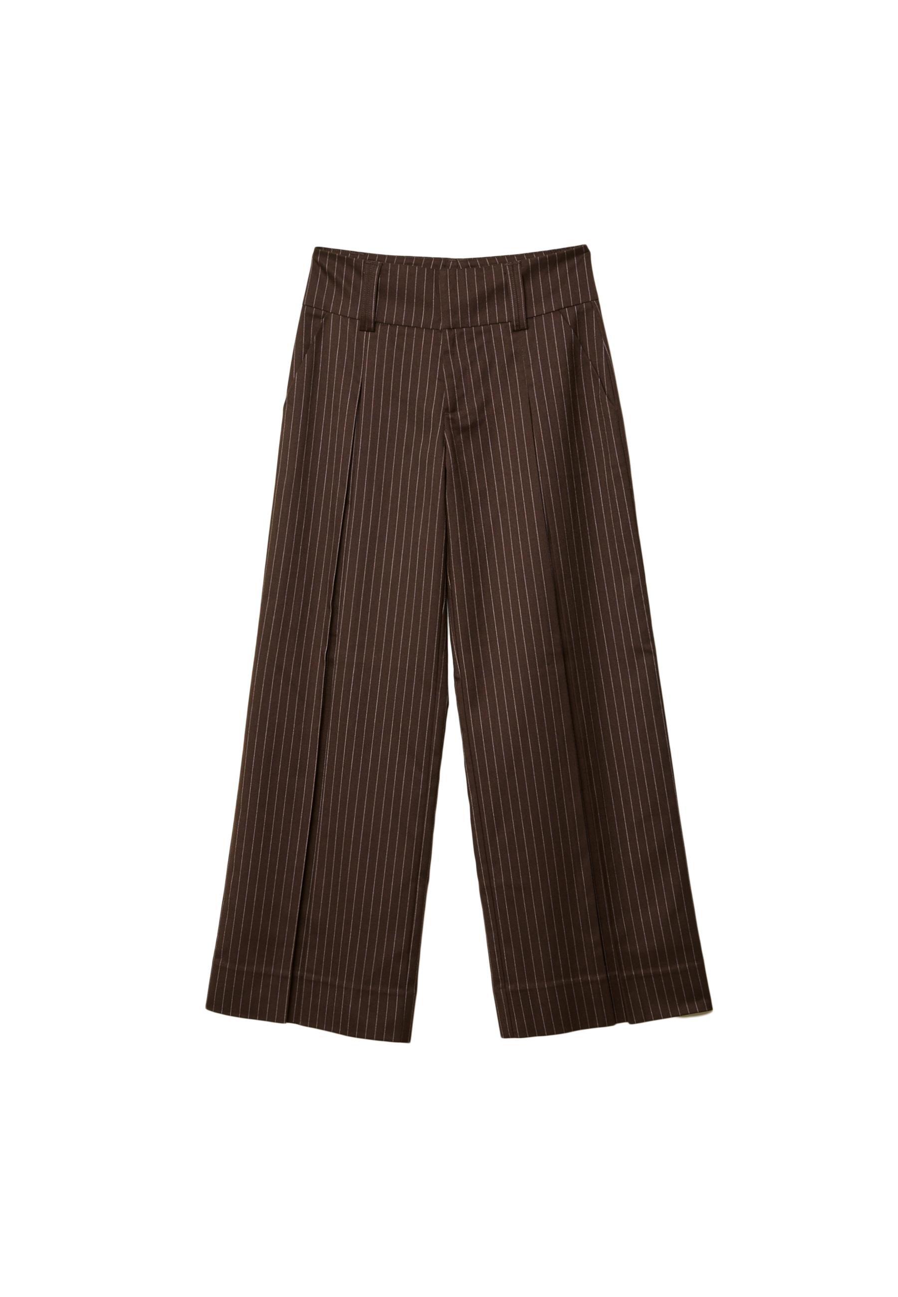 Smart trousers with striped waistband — Brown