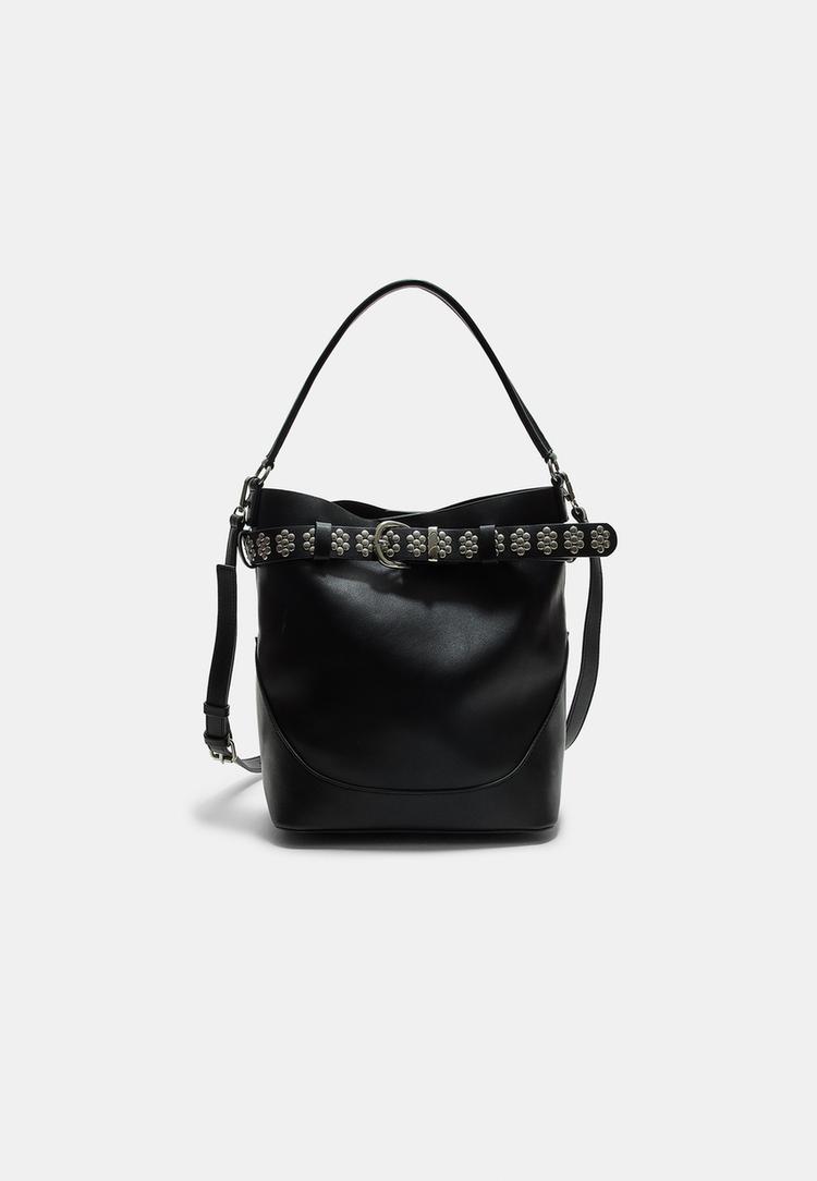 bucket bag with studded belt