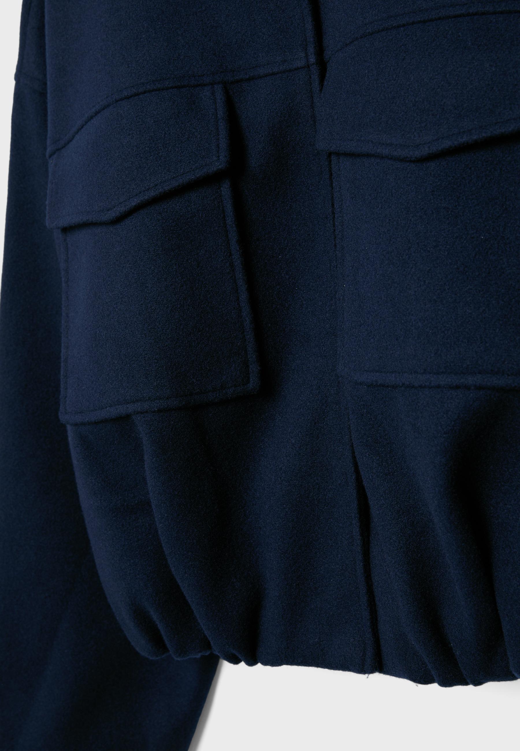 Soft-touch bomber jacket with pockets — Dark blue