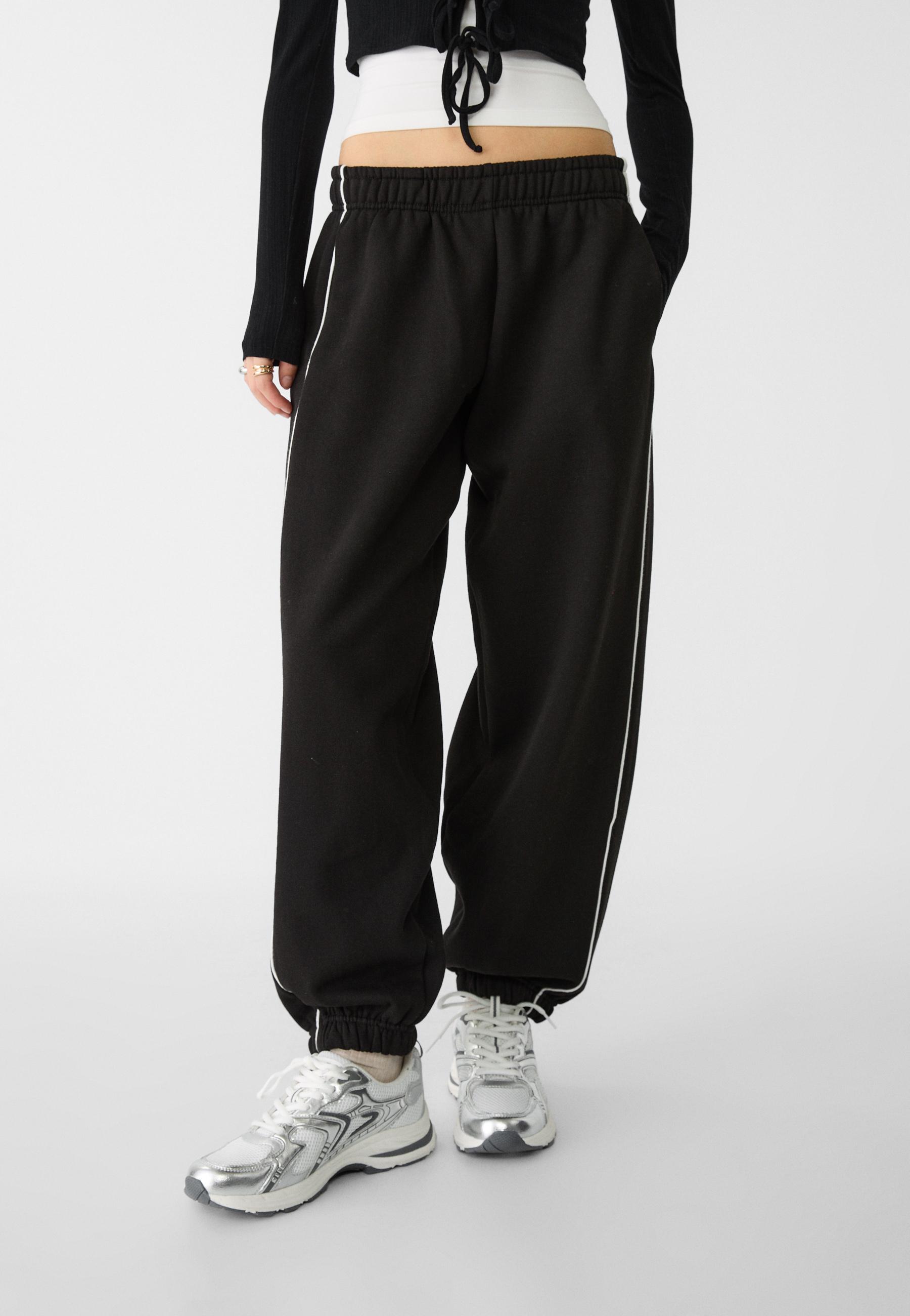 Piping jogger trousers — Black