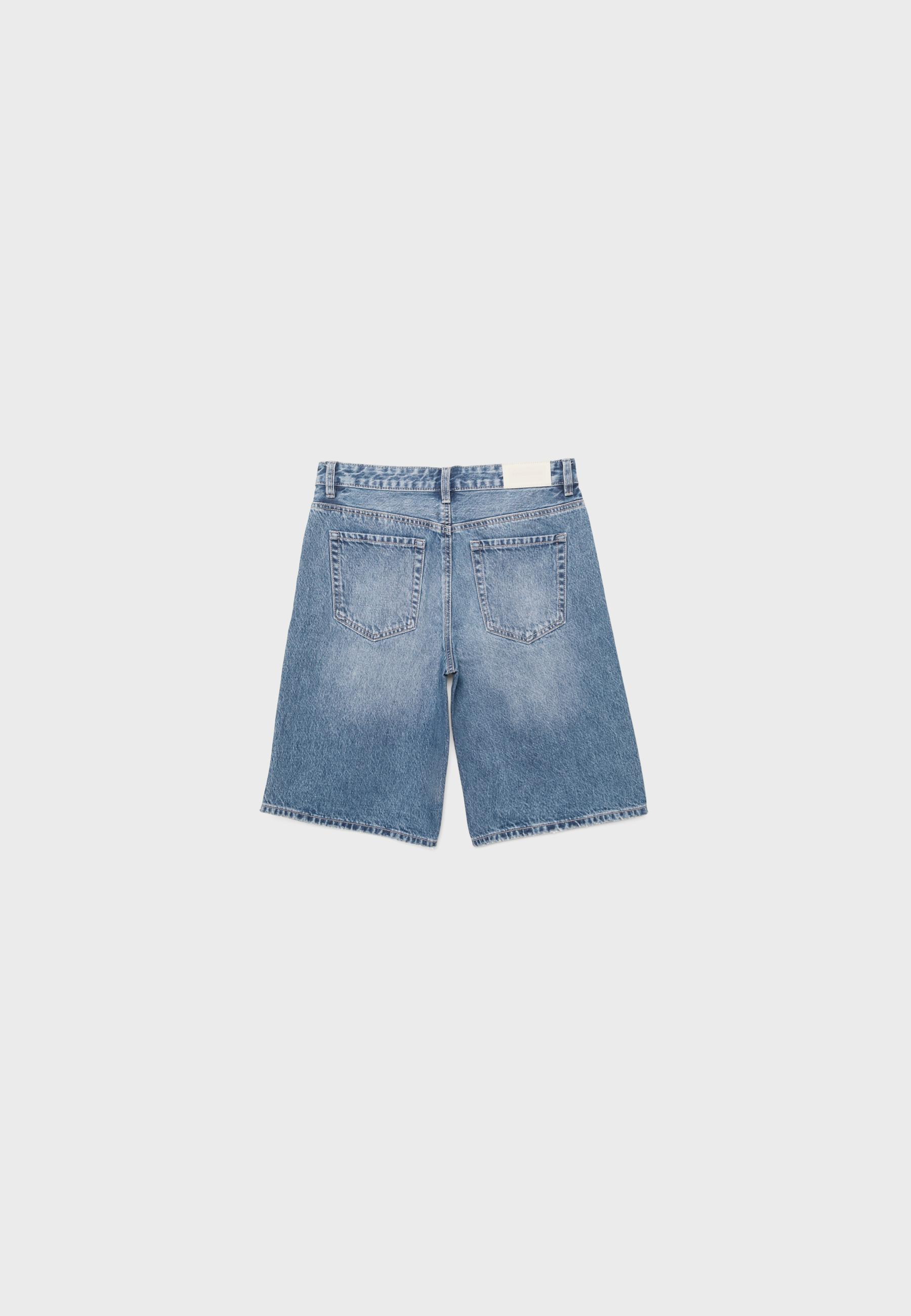 Baggy denim Bermuda shorts — MEDIUM LIGHT BLUE DENIM