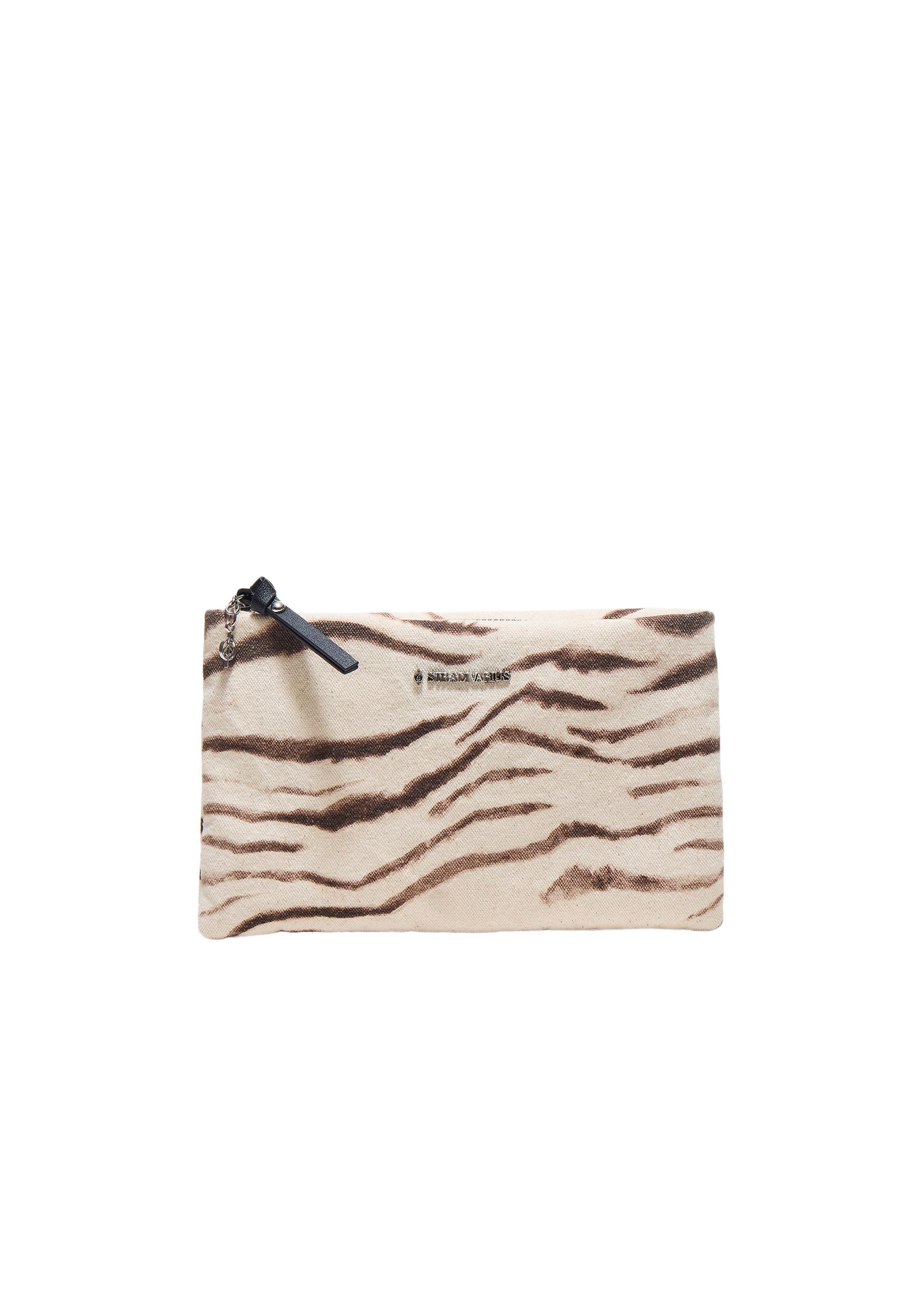 Printed flat wash bag — Ecru