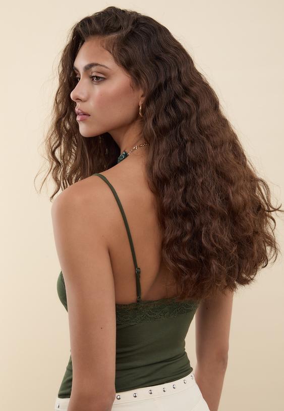 cotton bodysuit with lace detail