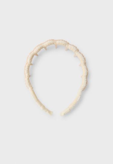 Rigid shimmery headband — Ecru 1