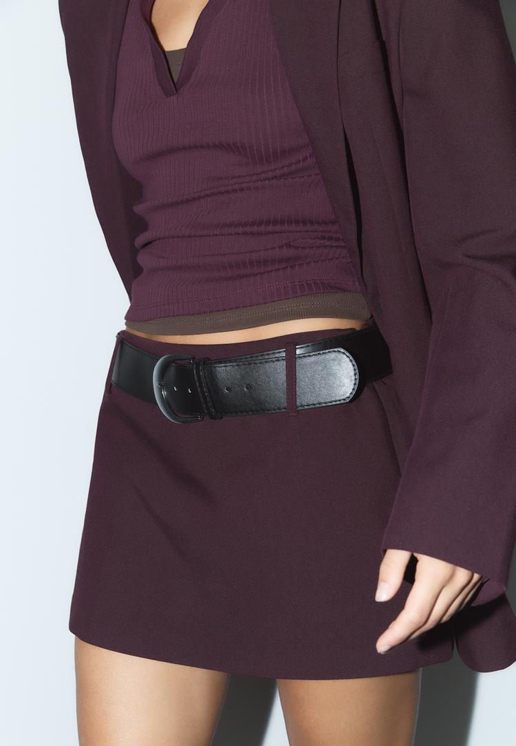 mini falda pantalon vestir cinturon