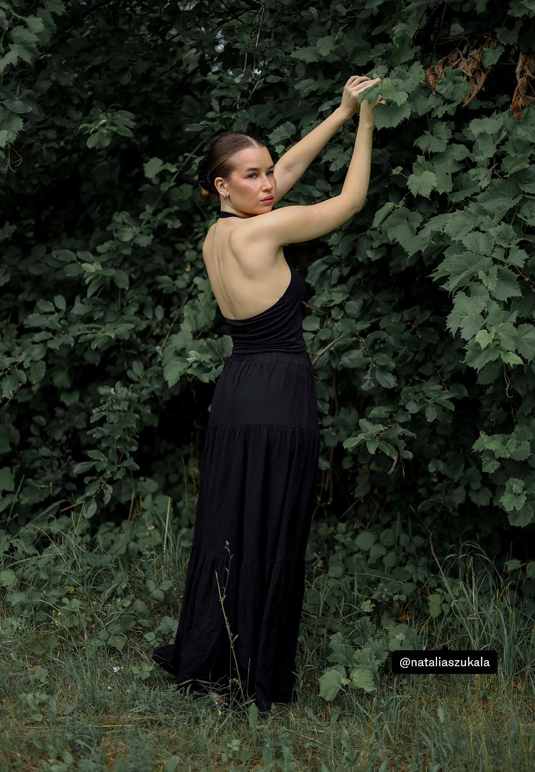 Boho midi skirt — Black
