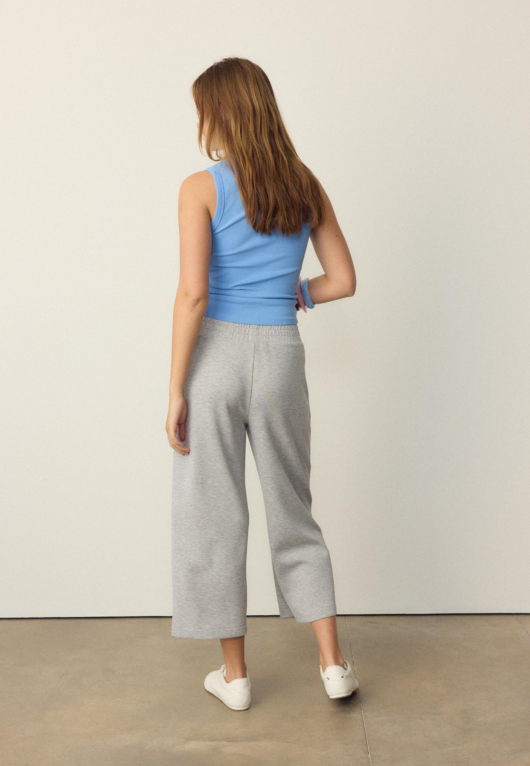 Soft-touch culottes — Grey melange