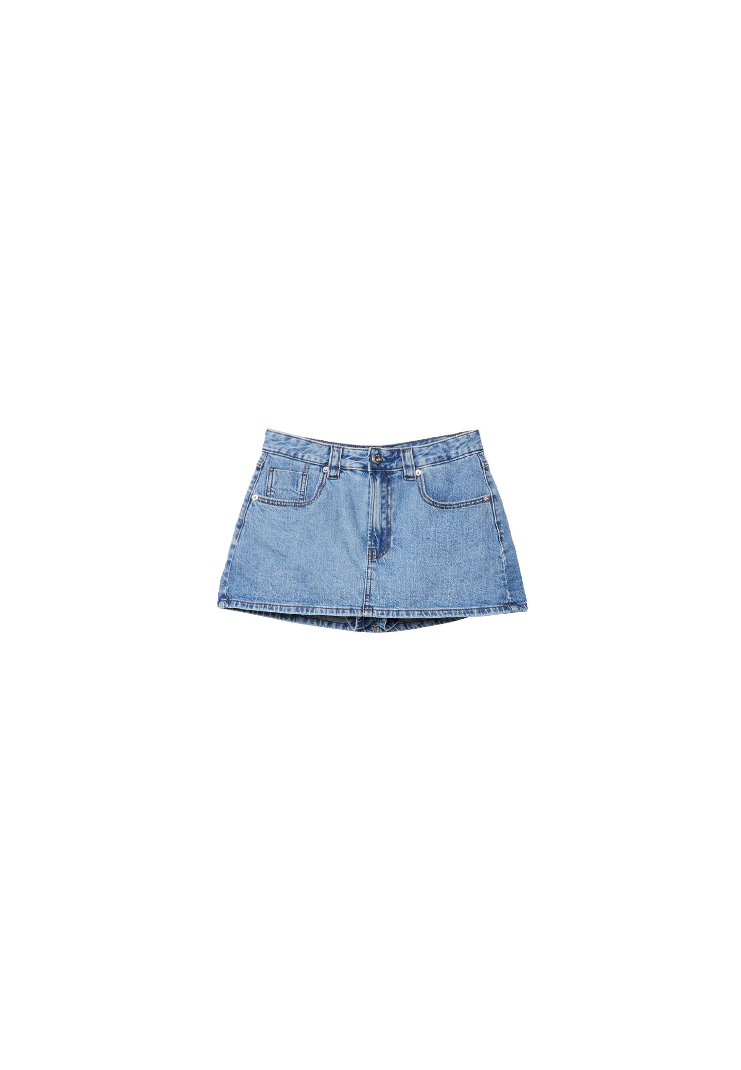 Stradivarius D62 Denim Şort Etek görsel 7