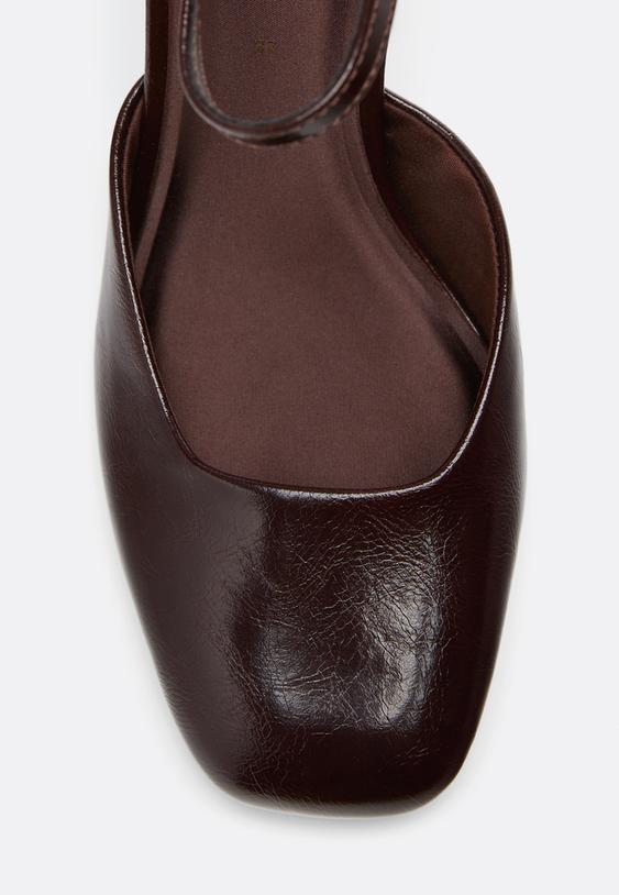 Stradivarius Γόβες Mary Jane Καφέ 38