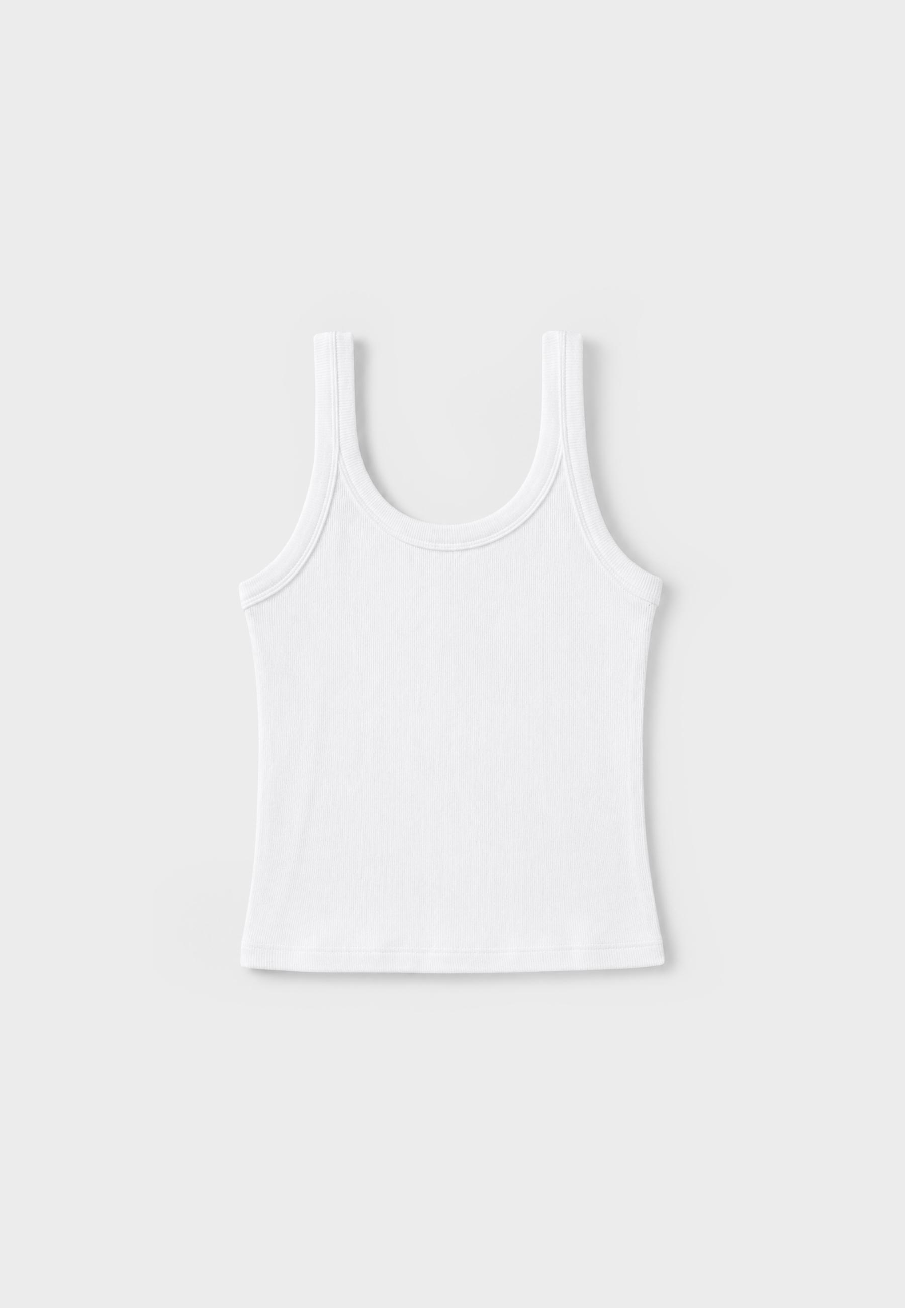 Slogan racerback top — Ecru