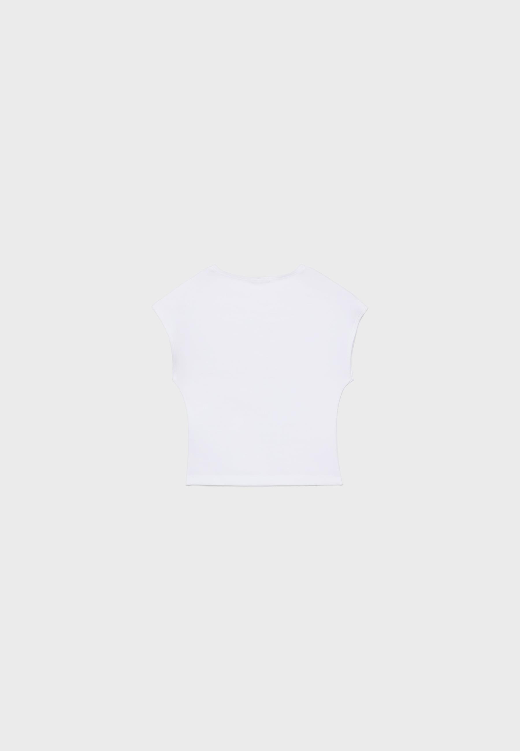 Cap sleeve cropped T-shirt — White