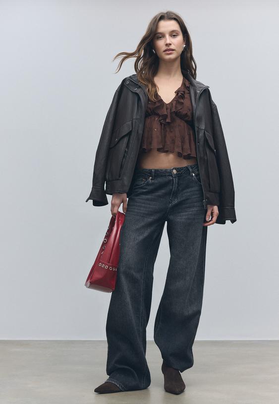 ruffled sequinned halter top