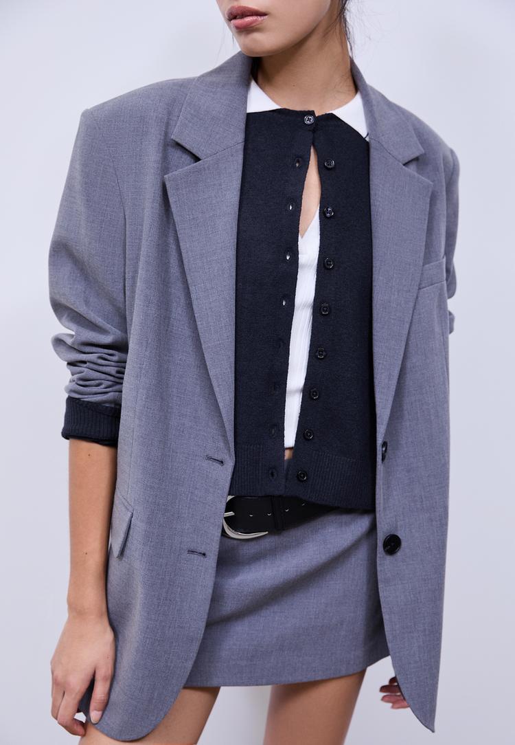chaqueta punto botones tacto suave