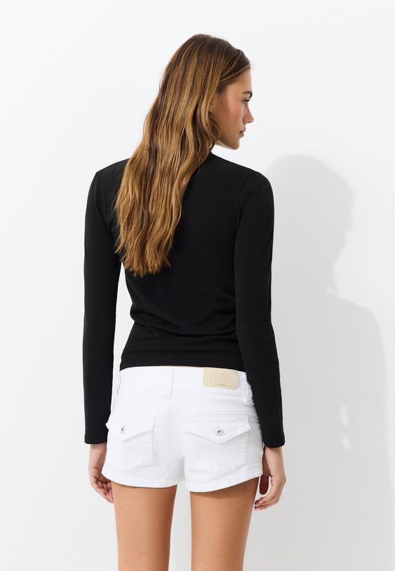 basic tshirt met opstaande kraag
