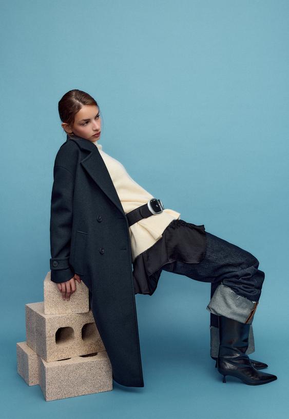 abrigo largo oversize tacto suave